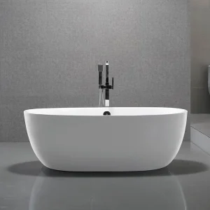 Cheap Modern Style Freestanding Bathtub Egg Shaped High Glossy White