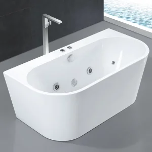 Single White Massage Bathtub with Bluetooth