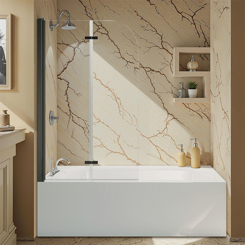 Wholesale OEM Corner Shower tub door Folding door Clear Tempered Glass for bathroom Factory, Products