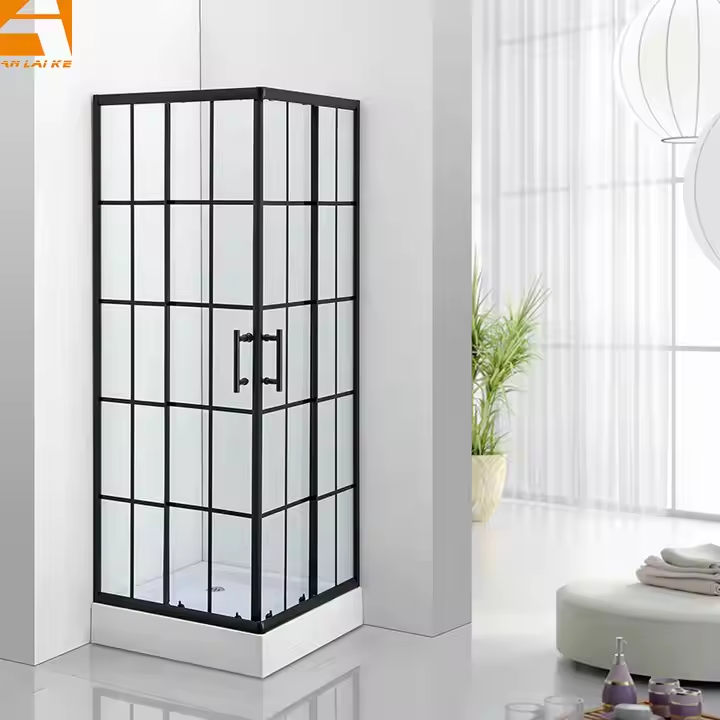 Cheap Matte Black Glass Bathroom Shower Cabin Anlaike KF-2301B Manufacturer, Factories