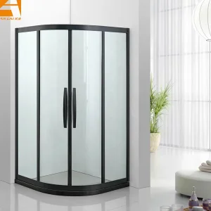 Custom Corner bathroom shower, black stainless steel, sliding door, model KF-2309A Suppliers, Factories