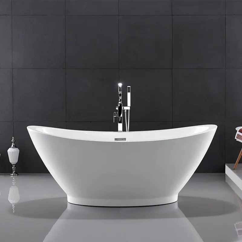 High Quality White Oval Acrylic Freestanding Bathtub