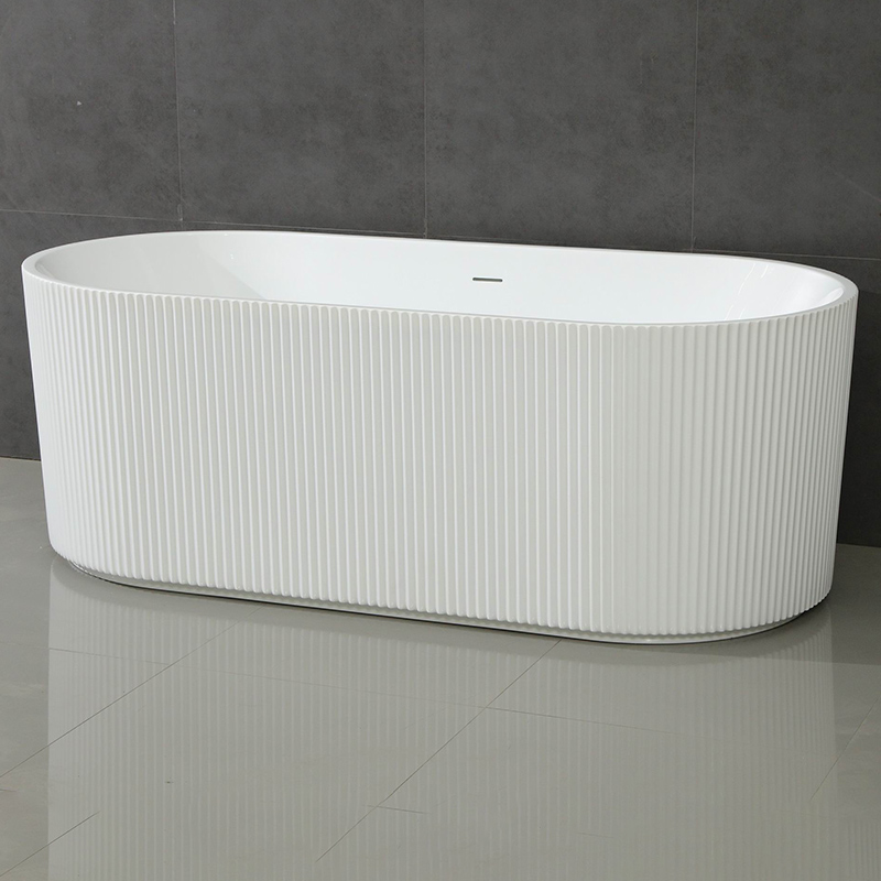 Wholesale Oval Acrylic Fluted Freestanding Bathtub Soaking Matte White Manufacturer, Products