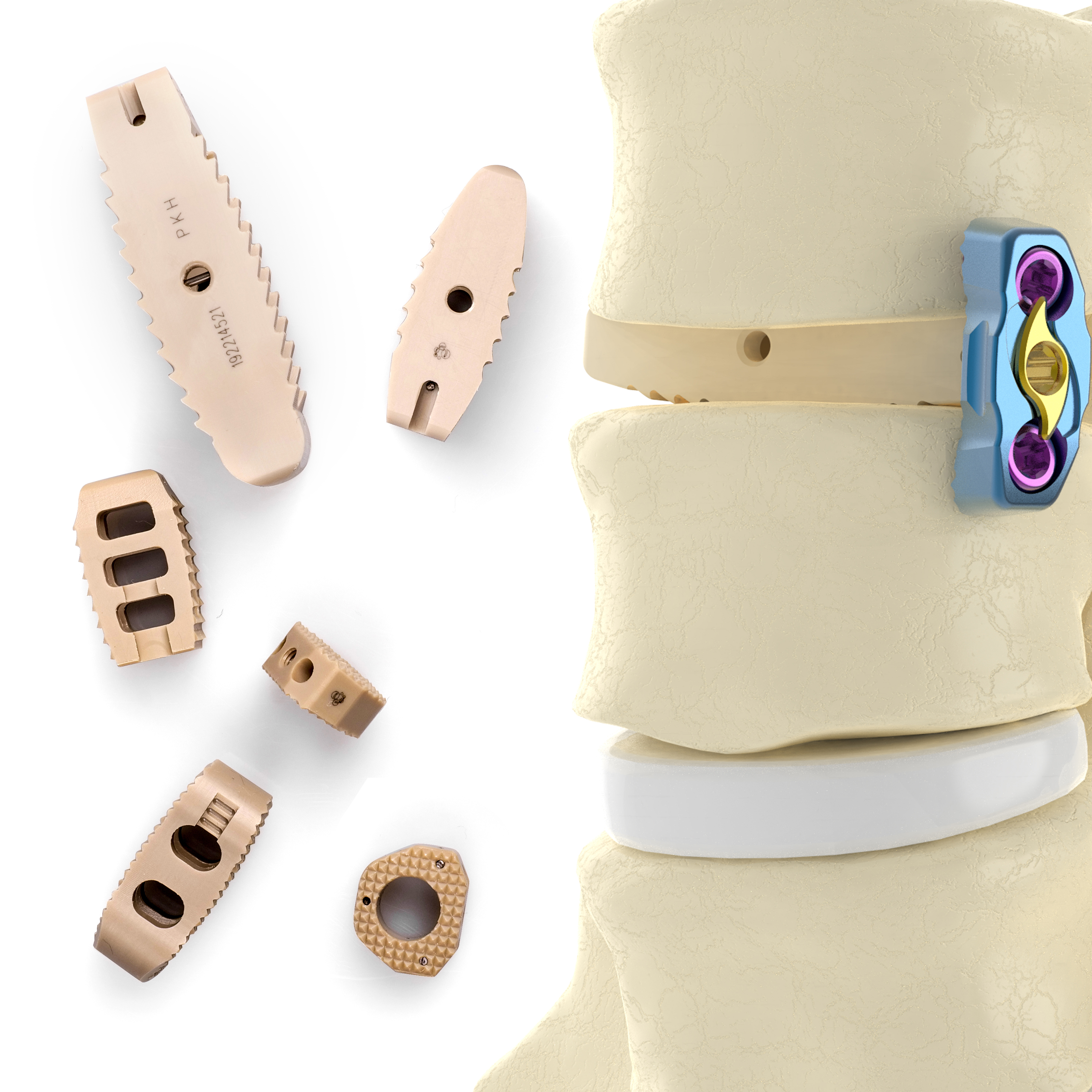 CANWELL Spinal Cage Orthopedic Implants Model PEK P CE Certified Class III Plif Peek Cage Lumbar Cage Posterior Tlif/Plif