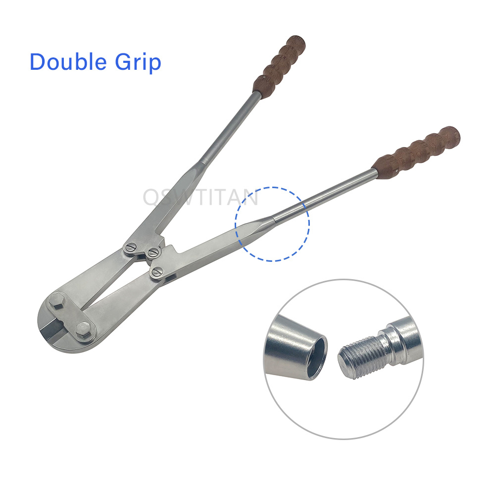 Stainless Steel Implant Cutter Finish to 6mm Diameter Capacity Detachable Handles Orthopedic Surgical Instrument