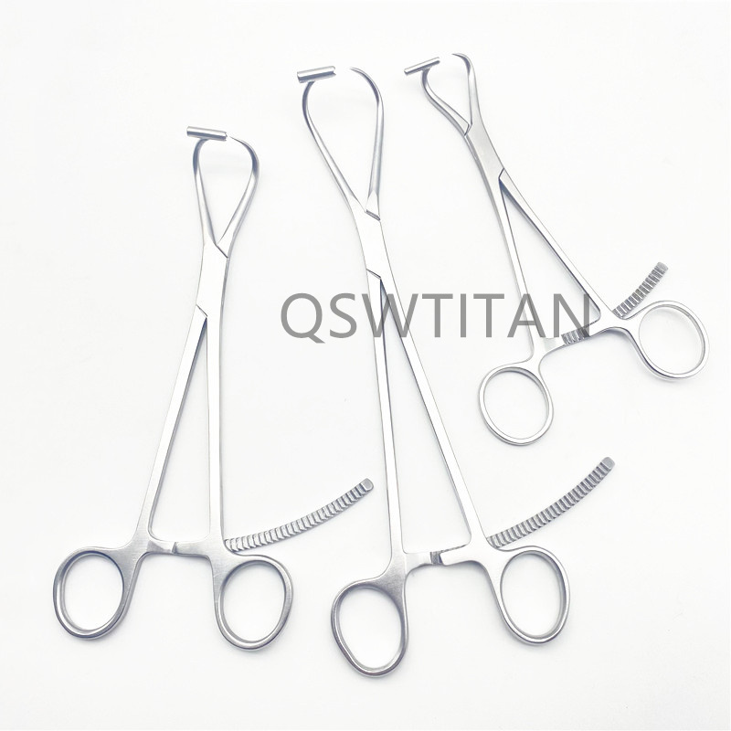 Orthopedic Pointed Reduction Forceps With Guide Hole Stainless Steel Bone Reduction Forceps