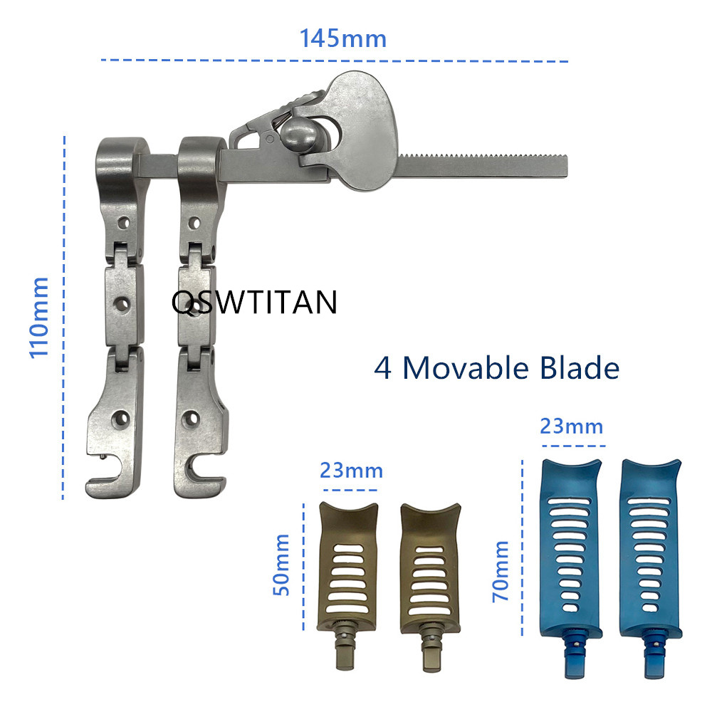 Spine Cervical Lumbar Discectomy Retractor Parallel Distractor Set Movable Blade Type Forceps Spinal Surgery Instrument