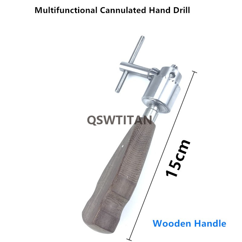 Multifunctional Cannulated Hand Drill Orthopedic Hand Drill Stainless Steel Handle Wood Handle Orthopedic Instrument