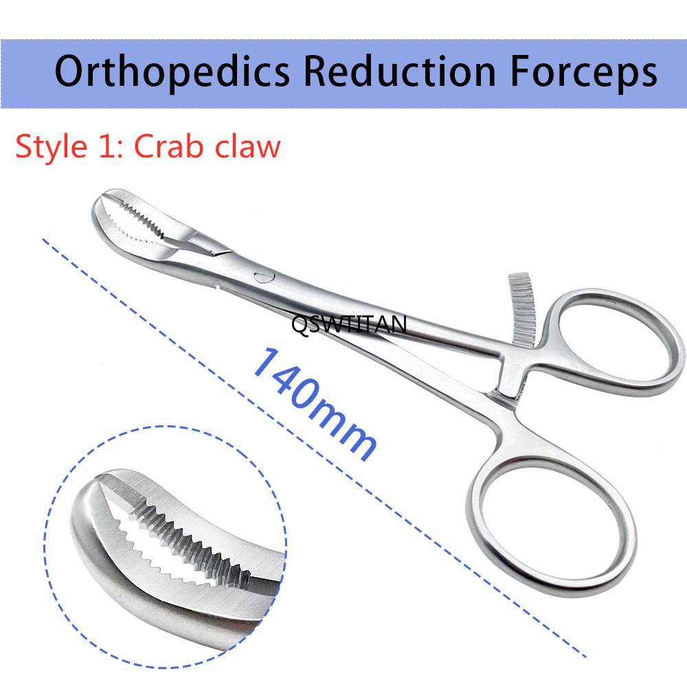 Stainless Steel Phalanges Reduction Forceps Autoclavable Crab Claw With Teeth Orthopedics Instruments Pet