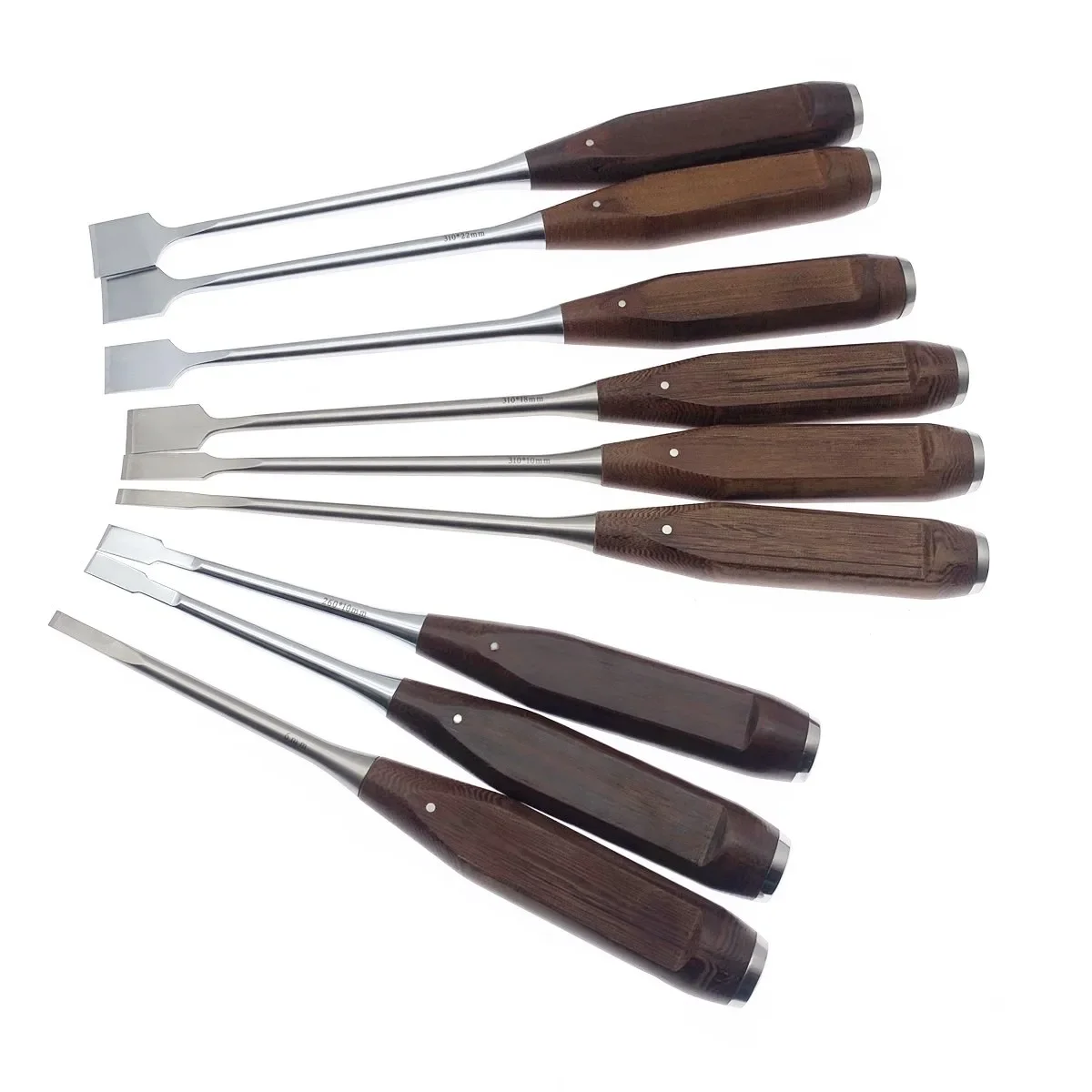 Bone Osteotomes Stainless Steel Bone Knife with Wooden Handle 6mm-25mm Veterinary Orthopedics Instruments