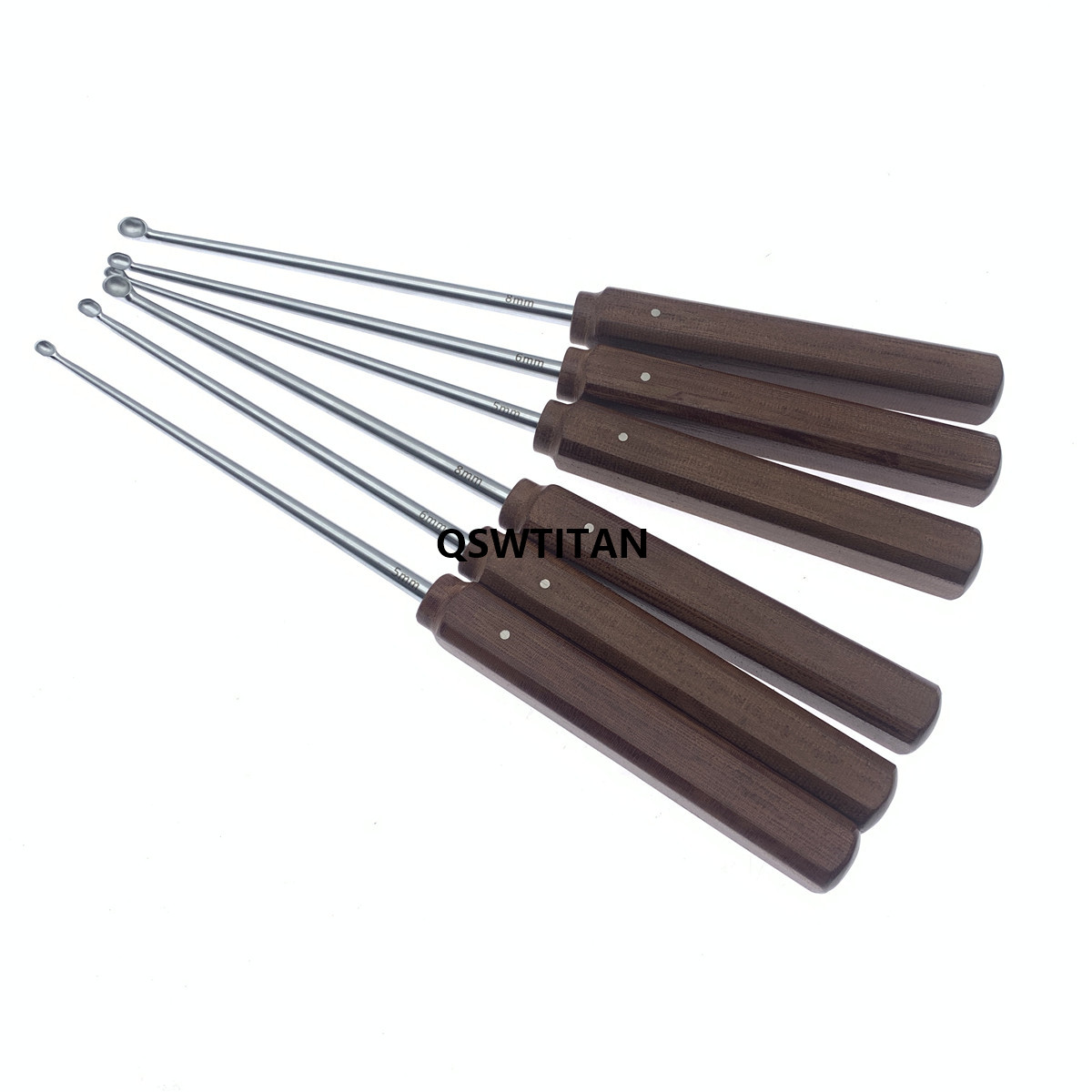 Orthopedics Bone Curette Stainless Steel Bone Spoon With Wooden Handle Veterinary Orthopedics Surgical Instruments
