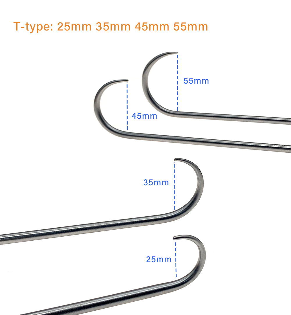 Orthopedics Hook Retractor Knee Raiser Hip Retractor With Wooden Handle Bone Hook Orthopedic Surgical Instruments