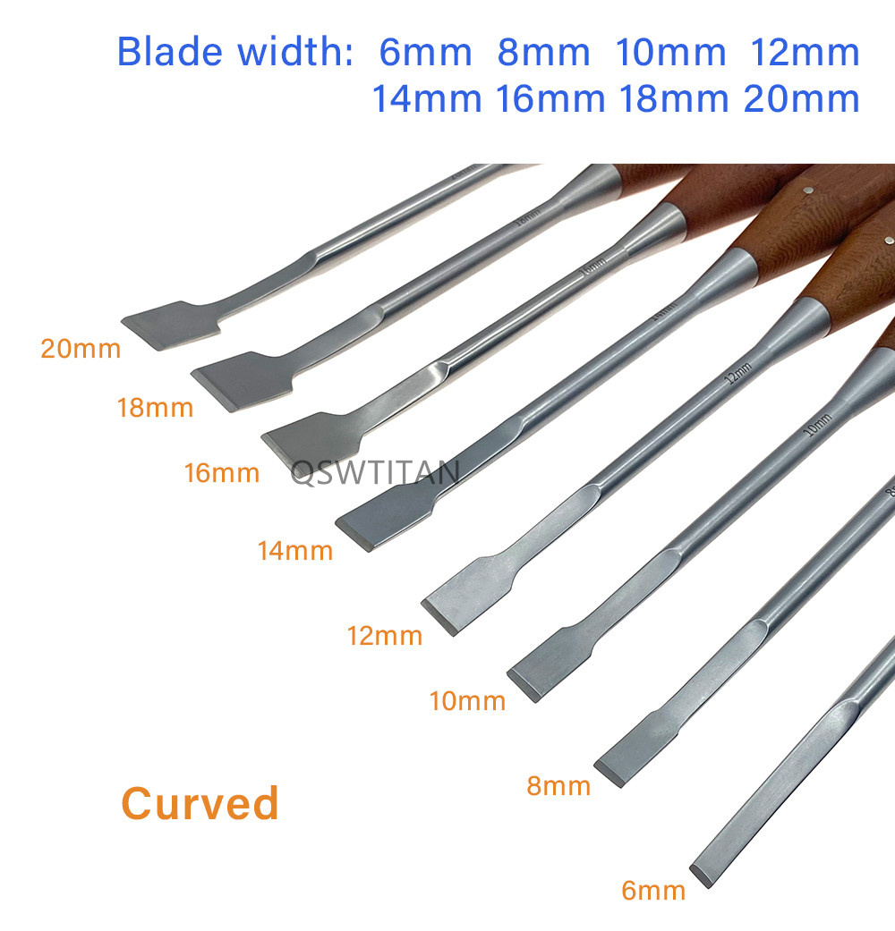 Stainleass Steel Bone Knife with Wooden Handle Bone Osteotomes Orthopedic Instrument