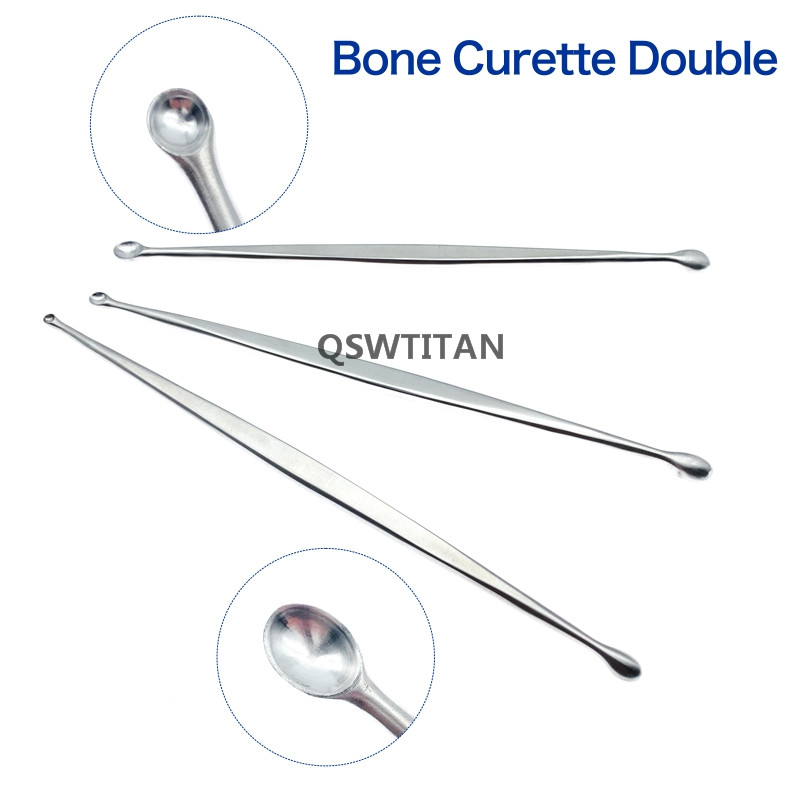 Double Head Bone Curette Oval and Round Tip Bone Curette Stainless Steel Orthopedics Surgical Instruments