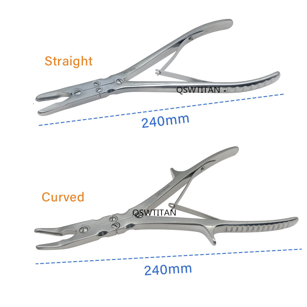 180mm/240mm Orthopaedics Double Joint Rongeurs Bone Rongeurs Straight/Curved Orthopedics Surgical Instruments