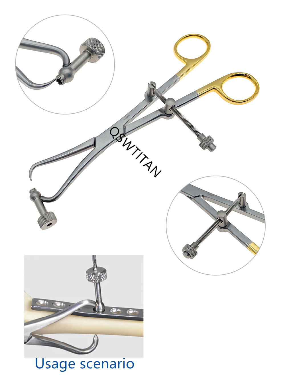 Orthopedic Bone Holding Forceps Bone Plate Holding Forceps with Drill Guide 1pc Orthopedic Pet Surgical Instrument