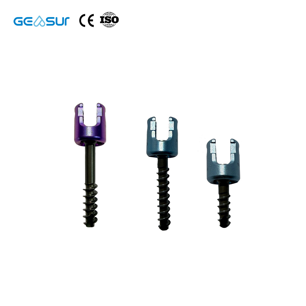 Geasure High Quality Monoaxial Reduction Spinal Pedicle Screw System Titanium Alloy Spine Implant Hospital Use Class III 1 Year