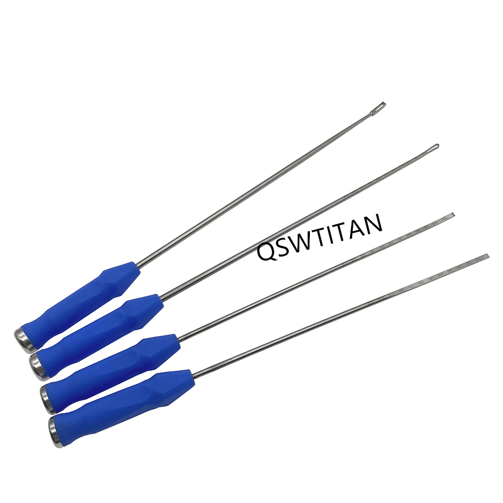 QSWTITAN Vertebra Intervertebral Disc Reamer Stainless Intervertebral Reamer Silicone Handle Orthopedic Surgery Instruments