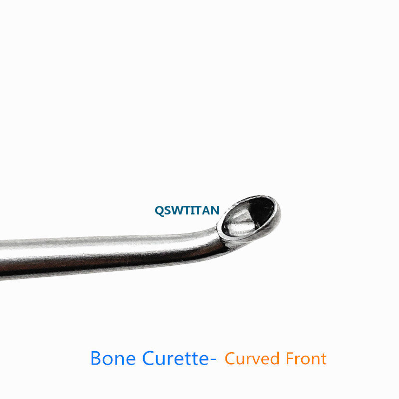 Bone Curette Stainless Steel 3 Type Tip Black Aluminum Handle Veterinary Orthopedic Surgery Instruments