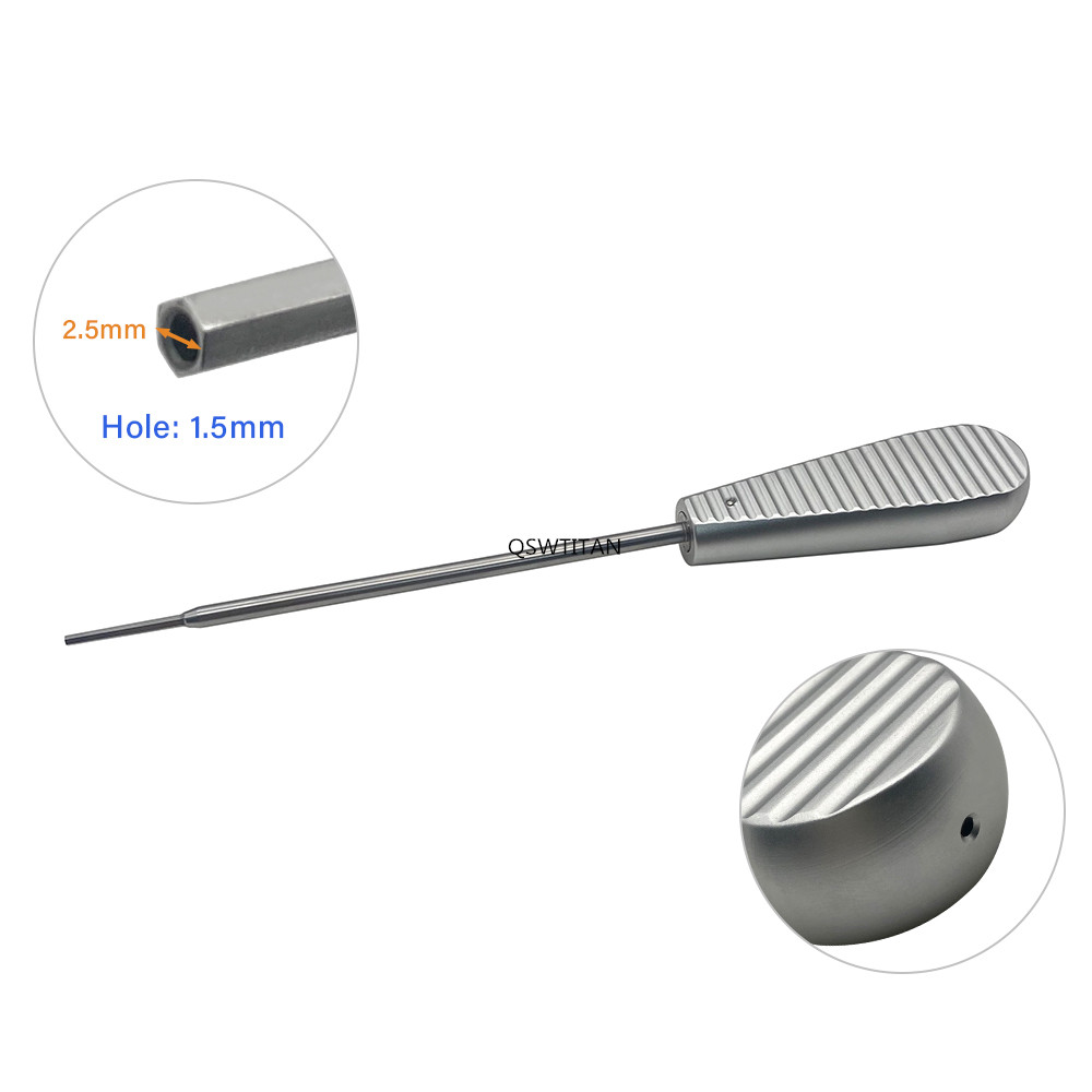 QSWTITAN Orthopedic Hexagonal Screwdriver Medical Interference Screw Driver Stainless Steel Orthopedic Instrument
