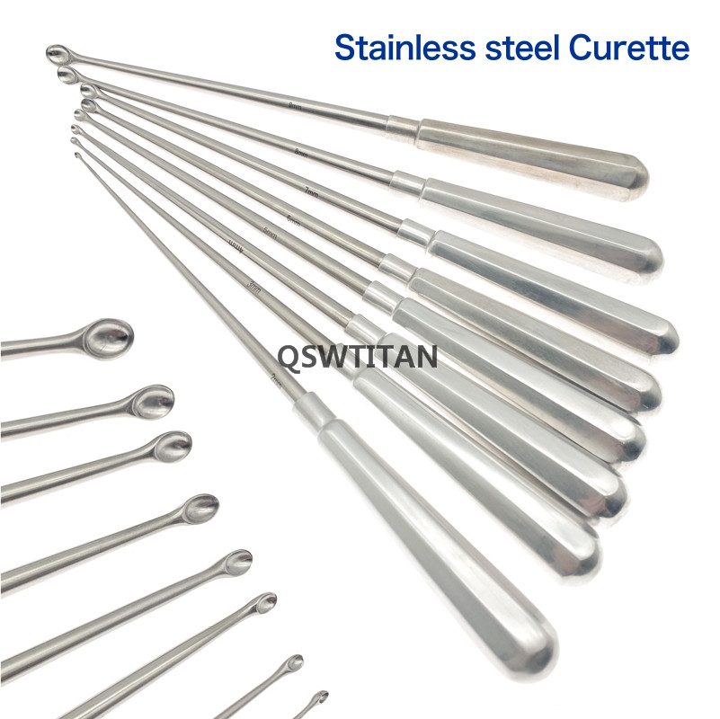 Stainless Steel Curette Bone Curette Bone Spoon Tools 2mm-9mm Tip Size Orthopedics Surgical Instruments