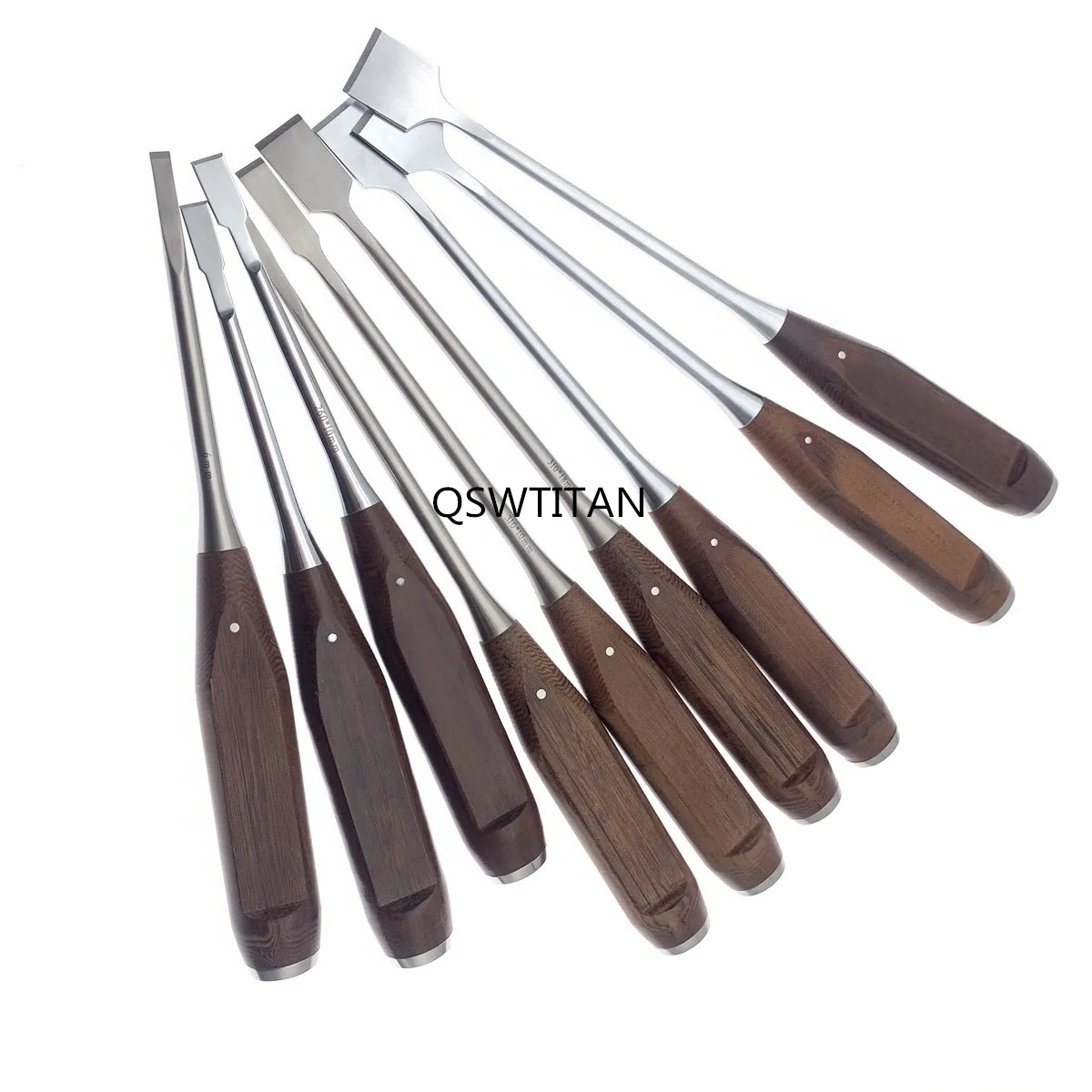 Bone Osteotomes Stainless Steel Bone Knife with Wooden Handle 6mm-25mm Veterinary Orthopedics Instruments