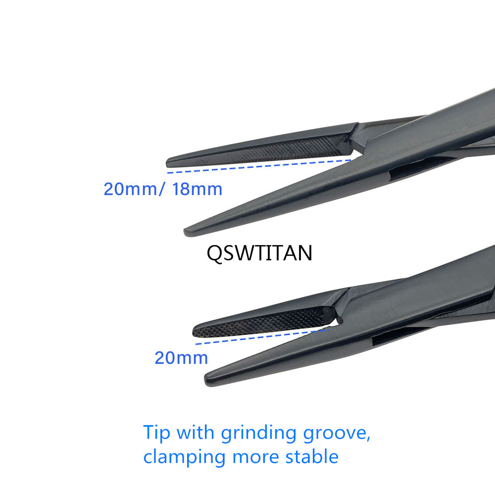 12.5/14/16/18cm Dental Needle Holder Pliers Forceps Orthodontic Tweezer Black Handle Needle Holder Cosmetic Plastic Instrument
