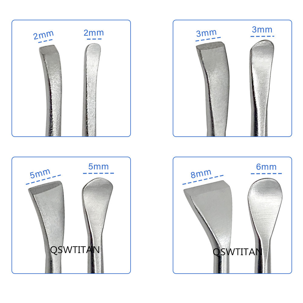 4 Type Stainless Steel Bone Elevators Double Orthopedic Veterinary Surgical Instrument Bone Peeling Knife