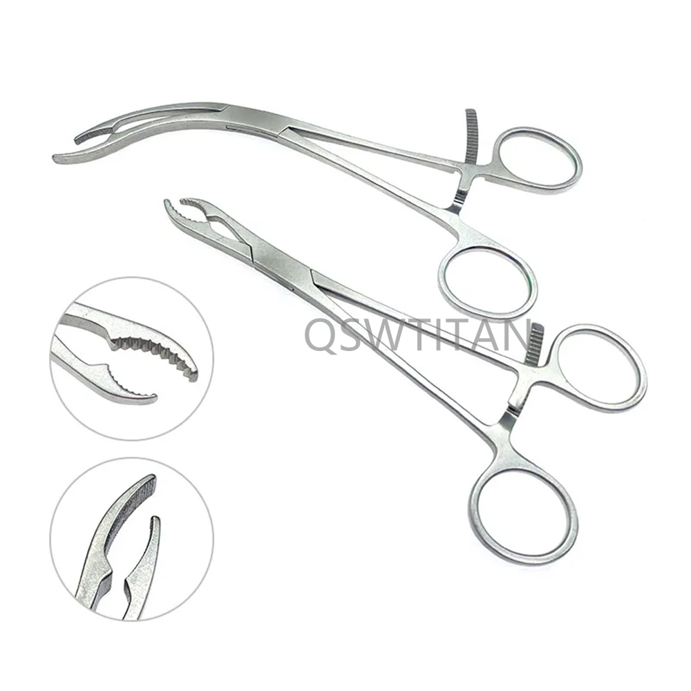 Ankle Bone Holding Forceps Straight Curved Orthopedics Instruments Bone Surgical Forceps