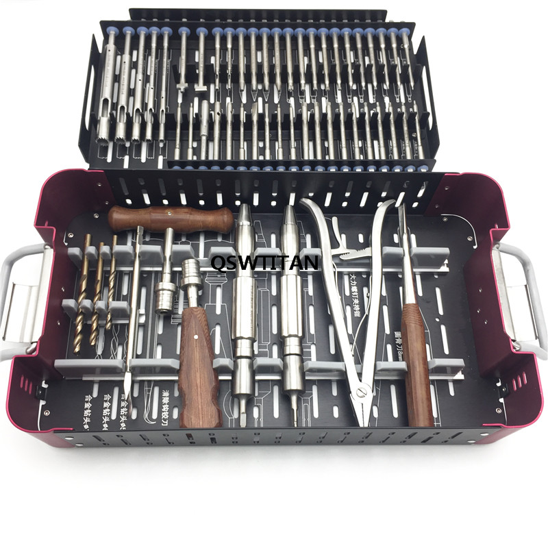 56pcs/set Orthopedic Instruments Orthopedics Surgical Screw Extractor Kit Broken Screw Removal Kit Pet Stainless Steel