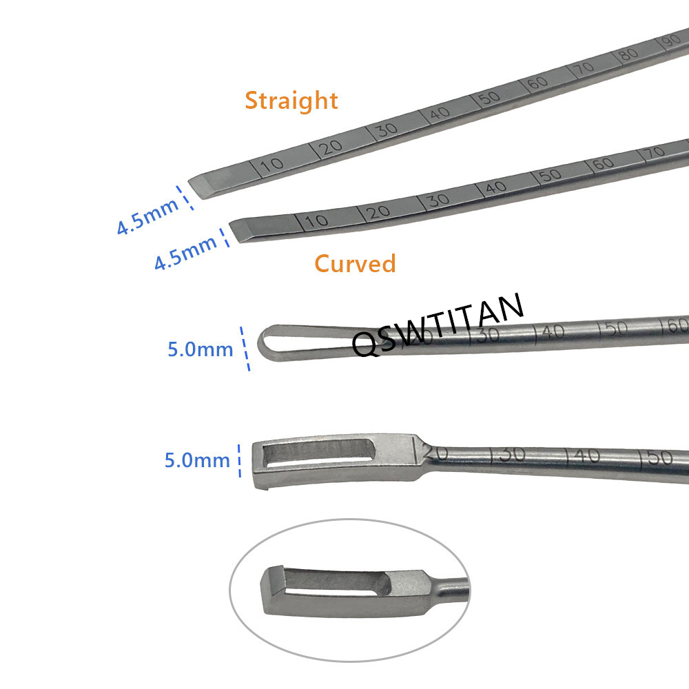 QSWTITAN Vertebra Intervertebral Disc Reamer Stainless Intervertebral Reamer Silicone Handle Orthopedic Surgery Instruments