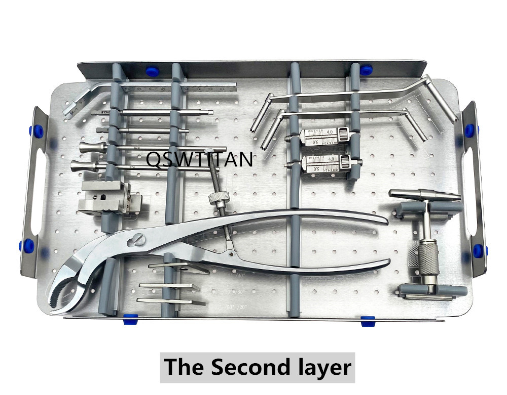 Orthopedic 4.0/5.0 Osteotomy Locking Plate Instrument Set Autoclave Able Reusable Small Fragment Locking Plate Set