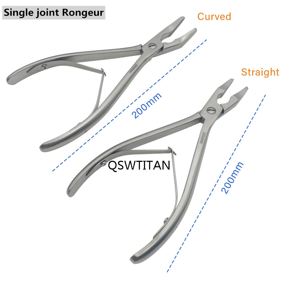 140mm/200mm Orthopedic Single Joint Rongeur Single Rongeur Straight Curved Bone Rongeurs Stainless Steel Orthopedic Instrument
