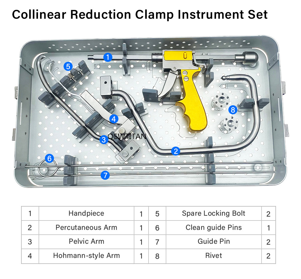 Orthopedic Surgical Instruments Gun Type Reduction Forceps Collinear Reduction Clamp Instrument Set