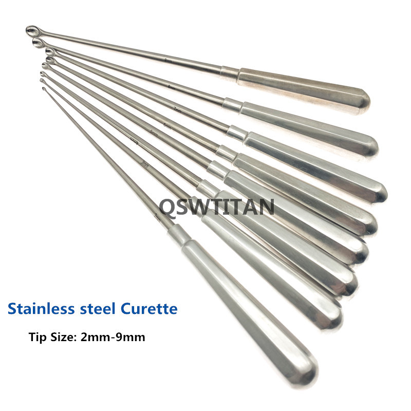 Stainless Steel Curette Bone Curette Bone Spoon Tools 2mm-9mm Tip Size Orthopedics Surgical Instruments