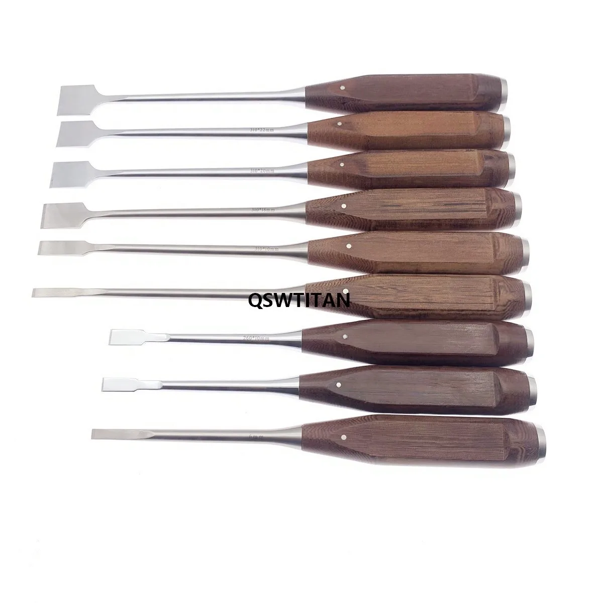 Bone Osteotomes Stainless Steel Bone Knife with Wooden Handle 6mm-25mm Veterinary Orthopedics Instruments