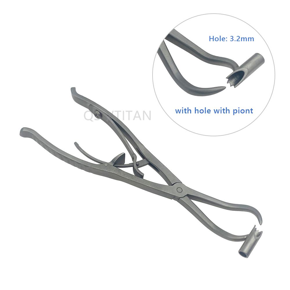 Bone Plate Holding Forceps Pointed With Hole Self-locking Forceps Bone Reduction Forceps Veterinary Orthopedics Instruments
