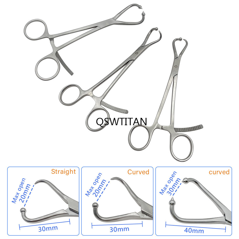 Stainless Steel Reduction Forceps with Ball Plate Holding Forceps 15cm -16cm Plate Forceps Small Animal Pet Surgery Instrument