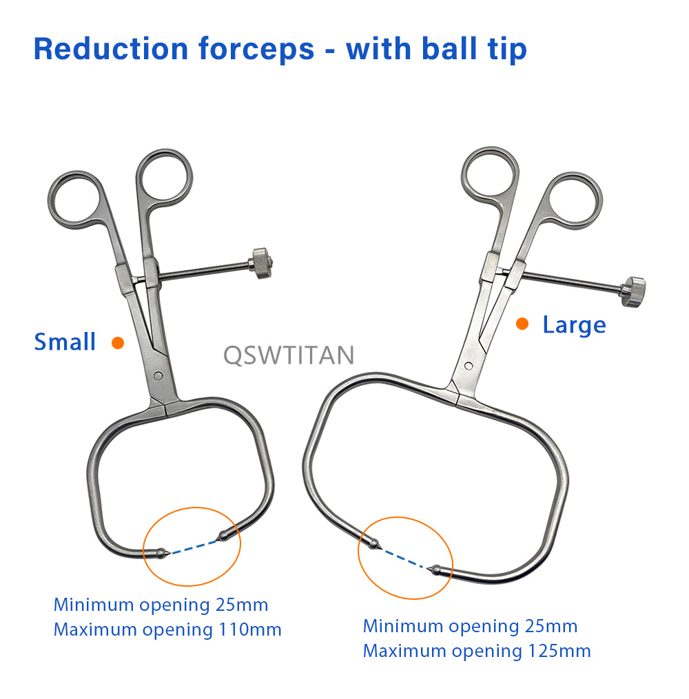 Orthopedic Reduction Forceps with Pointed Tip Plate Holding Tool with Ball Tip Veterinary Orthopedic Instruments