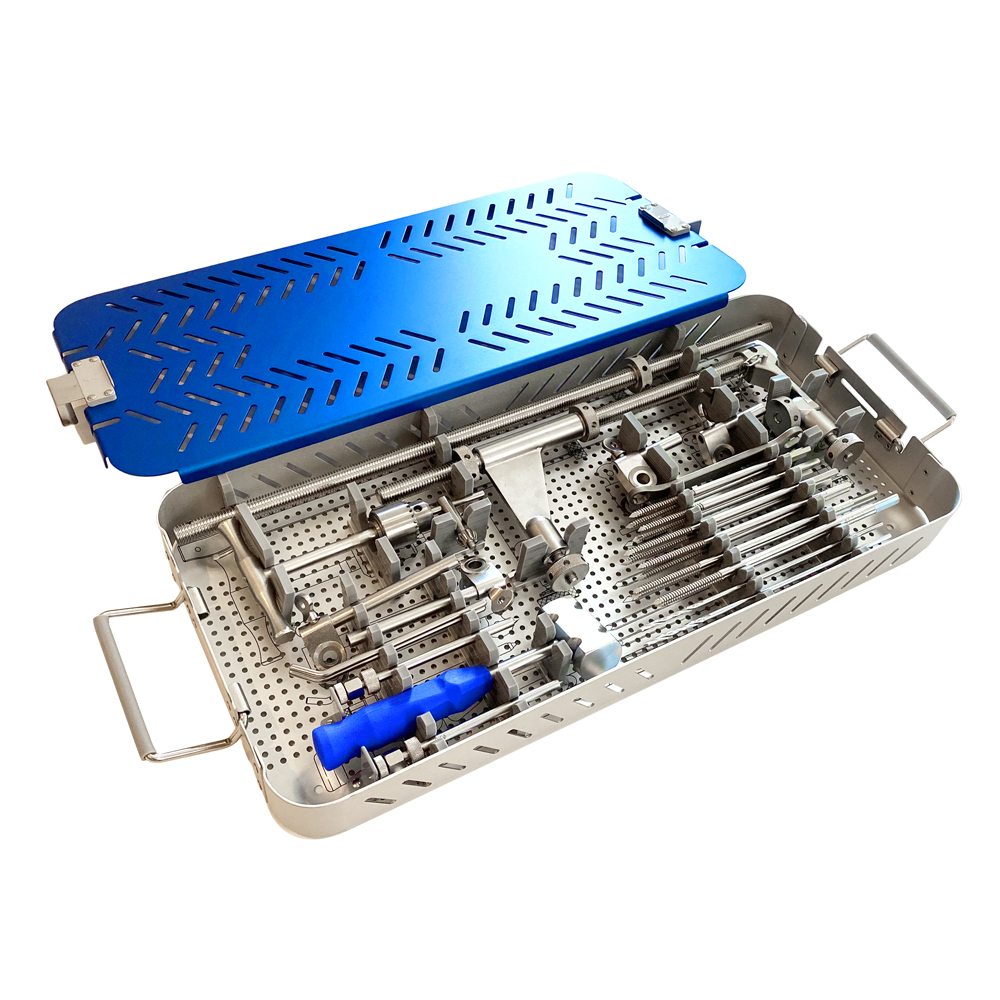Lower Limb Fracture Reduction Instruments Kit with Bone Hammer and Distractor Threaded Guide Rail Needle