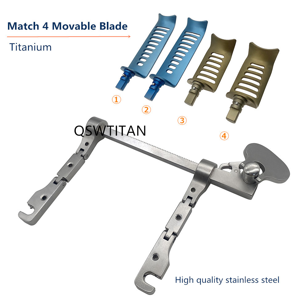 Spine Cervical Lumbar Discectomy Retractor Parallel Distractor Set Movable Blade Type Forceps Spinal Surgery Instrument
