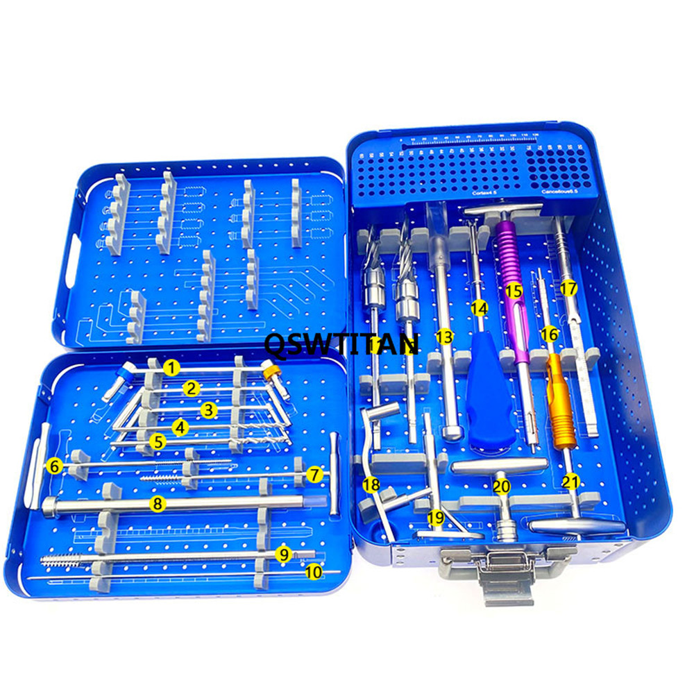 Orthopedic DHS & DCS Plates Instrument Kit Trauma Surgical Locking Plate Bone Surgery Implants Instruments Set