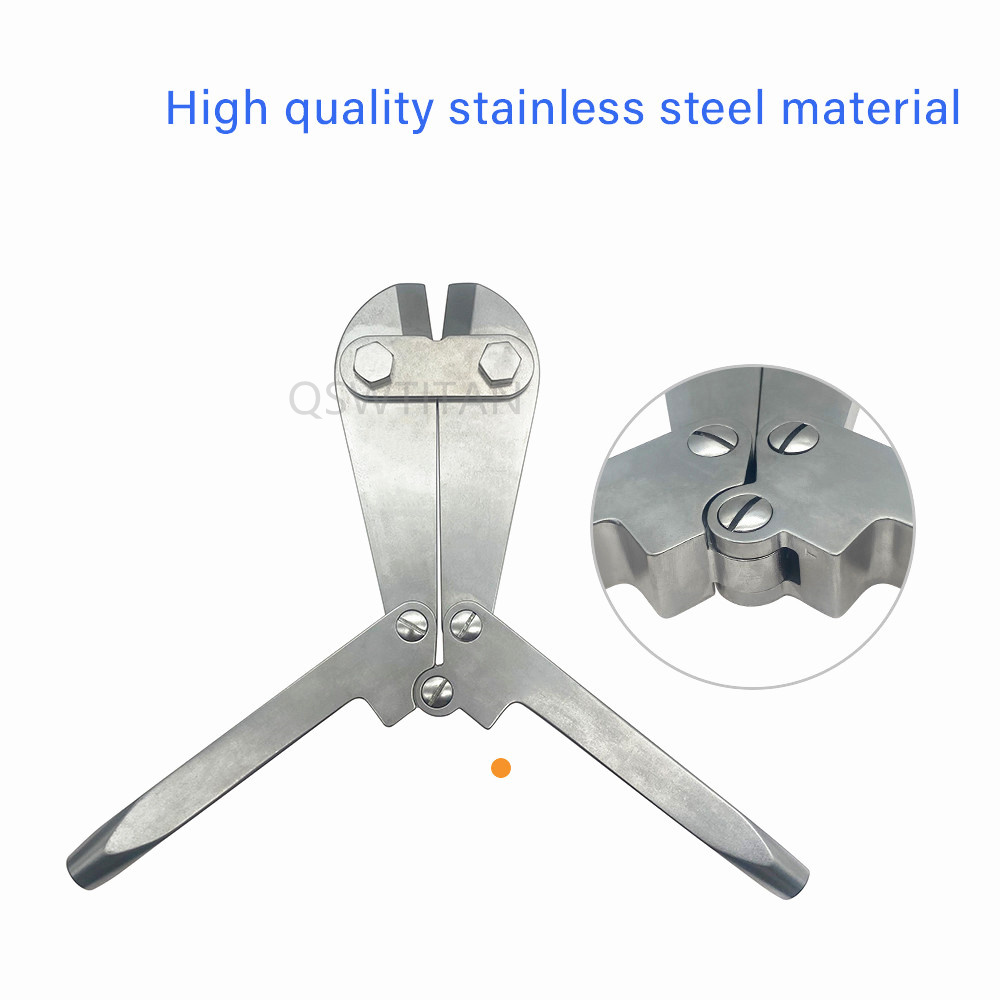 Stainless Steel Implant Cutter Finish to 6mm Diameter Capacity Detachable Handles Orthopedic Surgical Instrument