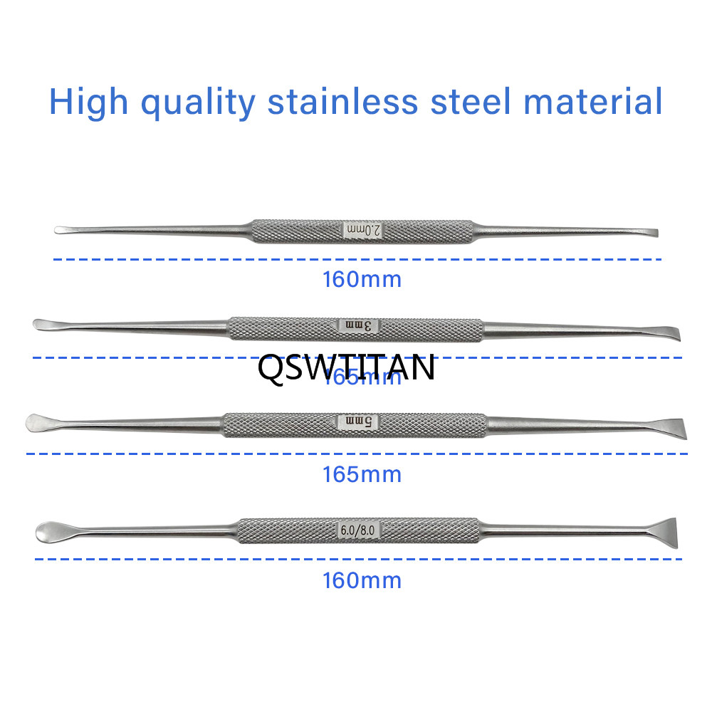 4 Type Stainless Steel Bone Elevators Double Orthopedic Veterinary Surgical Instrument Bone Peeling Knife