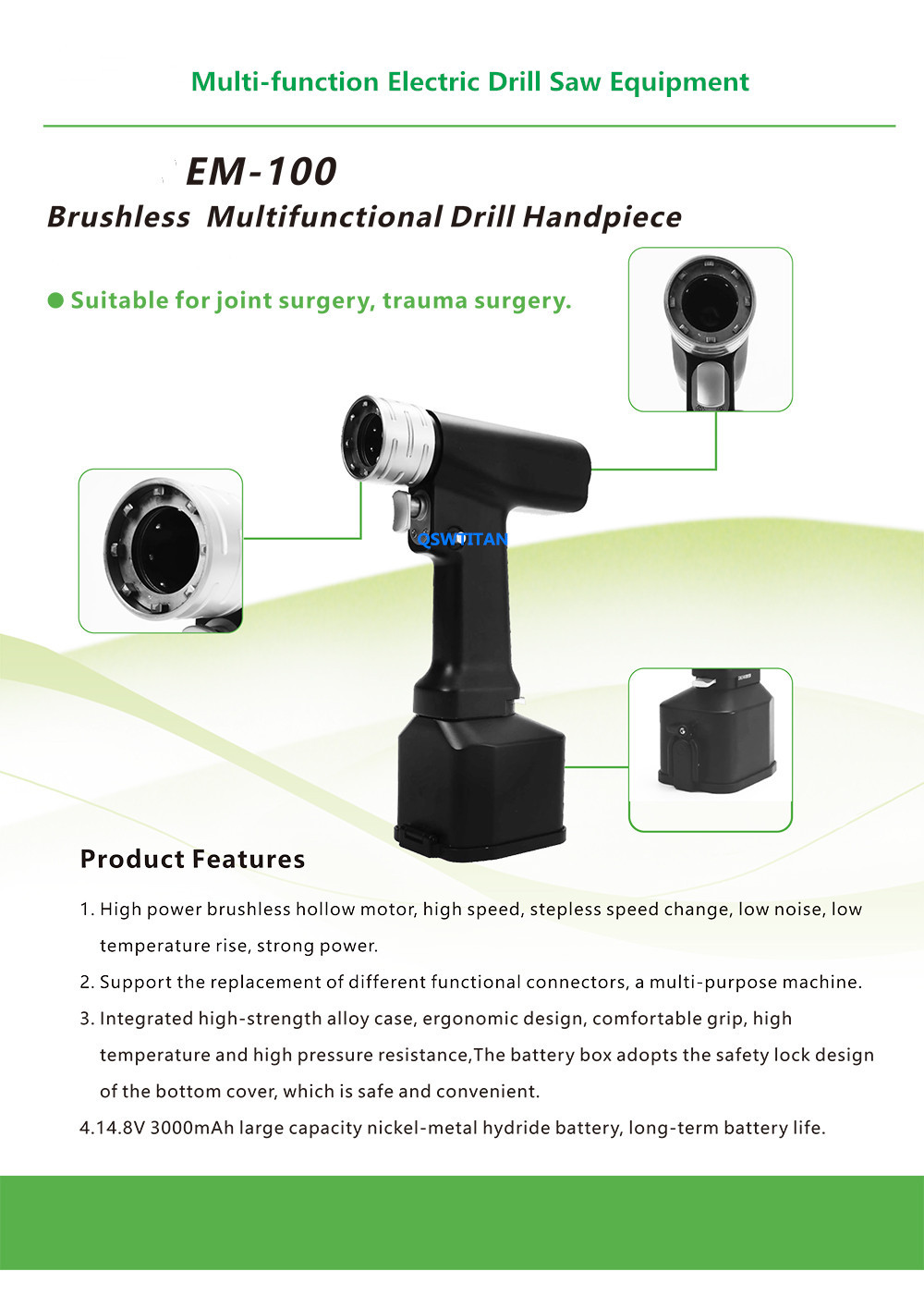 Orthopedic Power Bone Drill Electric Drill and Saw K Wire Multifunctional Handpiece Veterinary Surgical Instruments