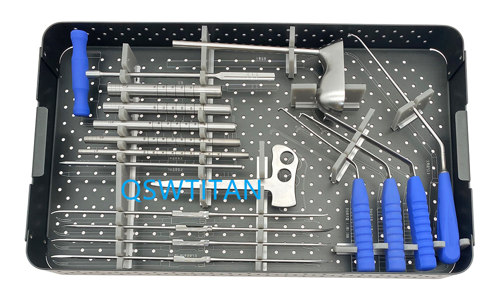 Spinal UBE Instruments Set  Autoclavable Unilateral Biportal Endoscopic Instrument With Sterilising Trays Box Stainless Steel