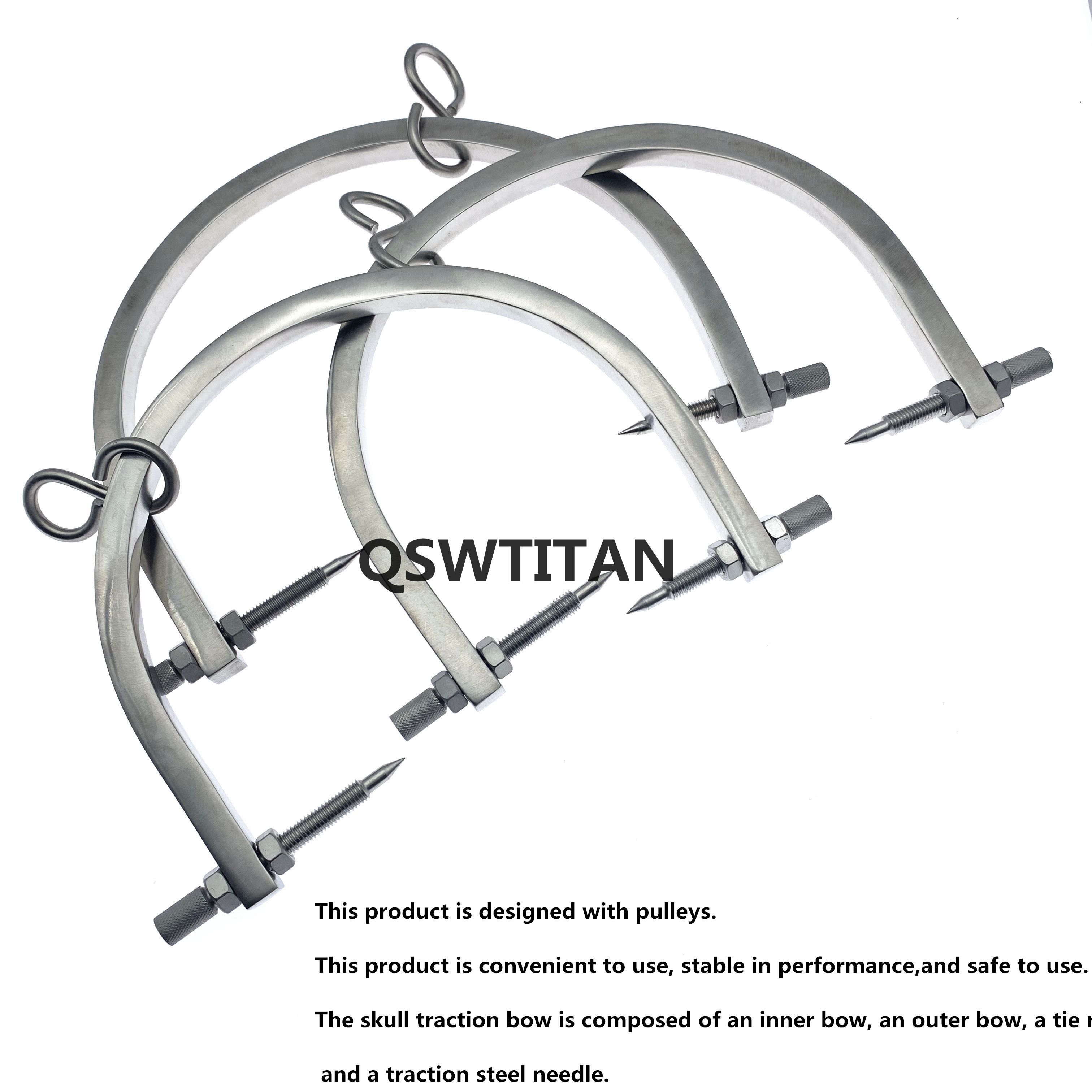 Gardner Wells Skull Traction Tongs U-shaped Skull Tong with Pins Diameter  Orthopedic Instrument Veterinary Surgical Instruments