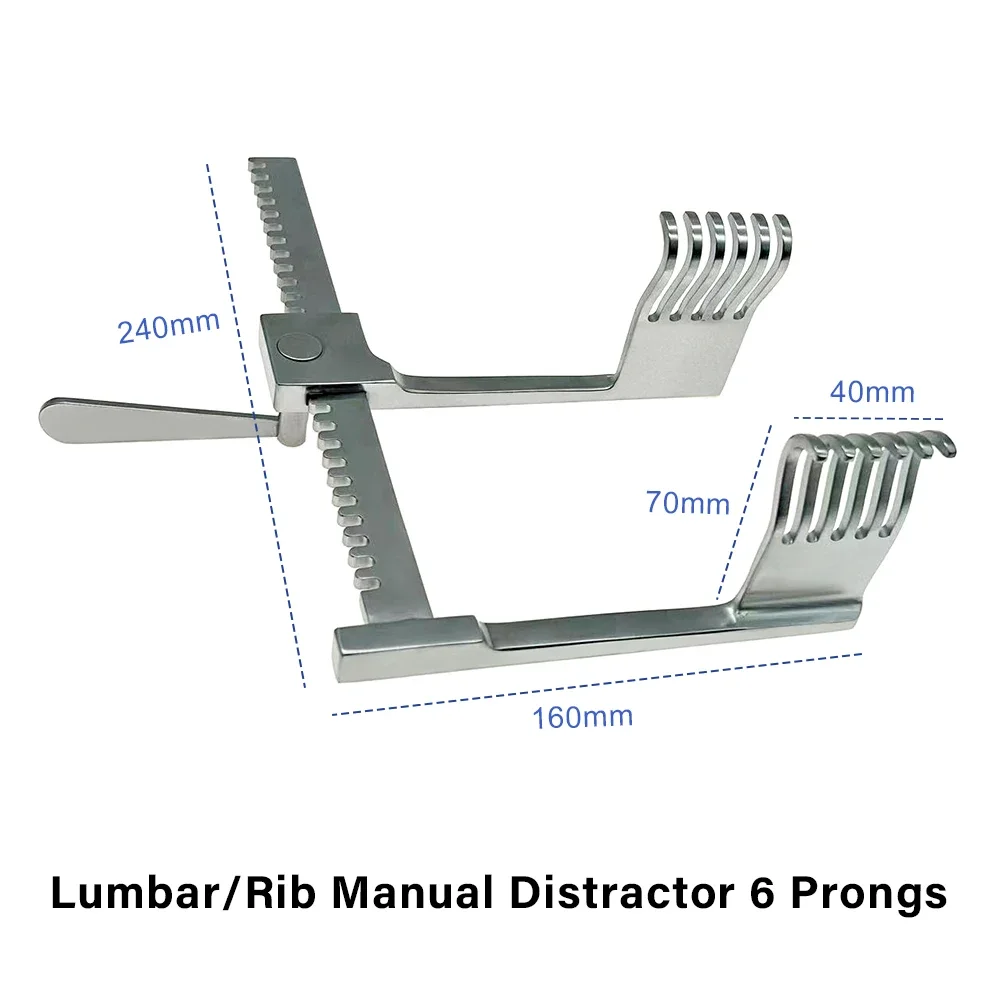 Stainless Steel Lumbar/Rib Bone Retractor Manual Distractor 6 Prongs Orthopedic Surgical Instruments Multifunctional