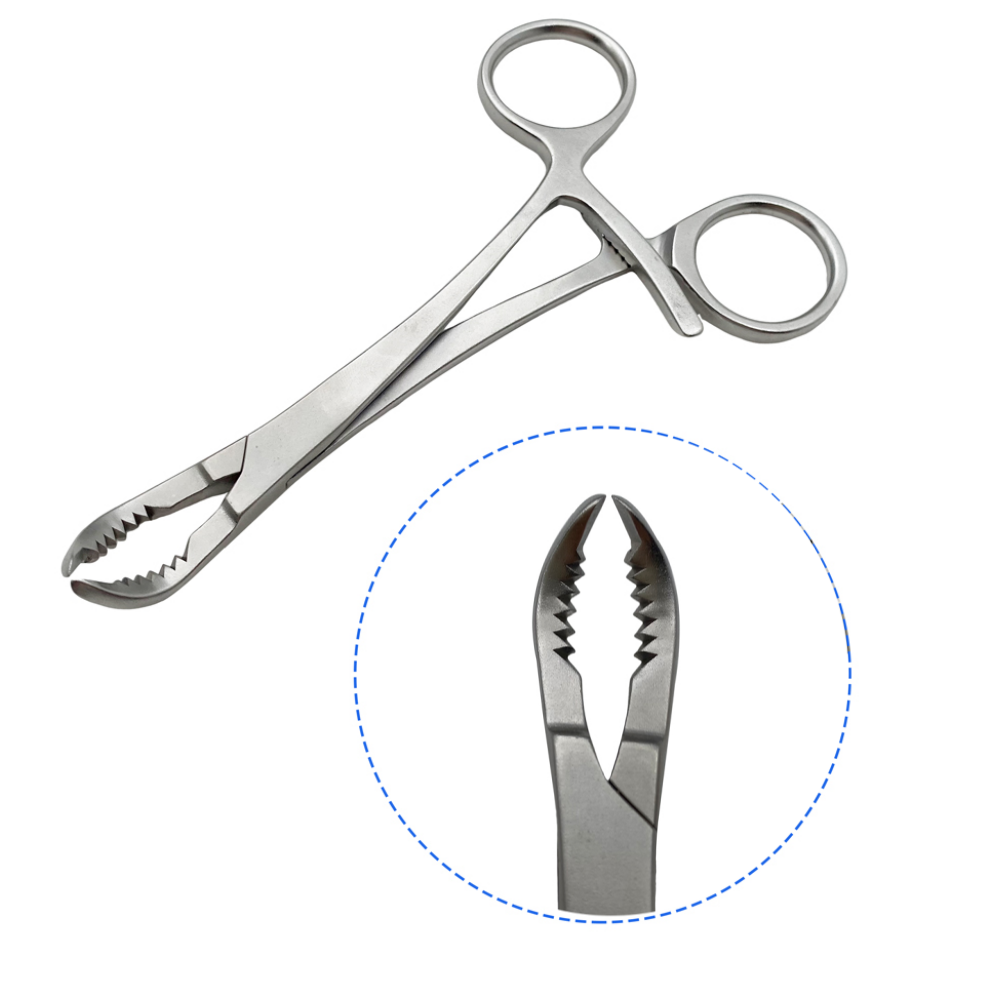 Phalanges Toothed Reduction Forceps Crab Claw Type Orthopedic Instrument Veterinary Autoclaveable