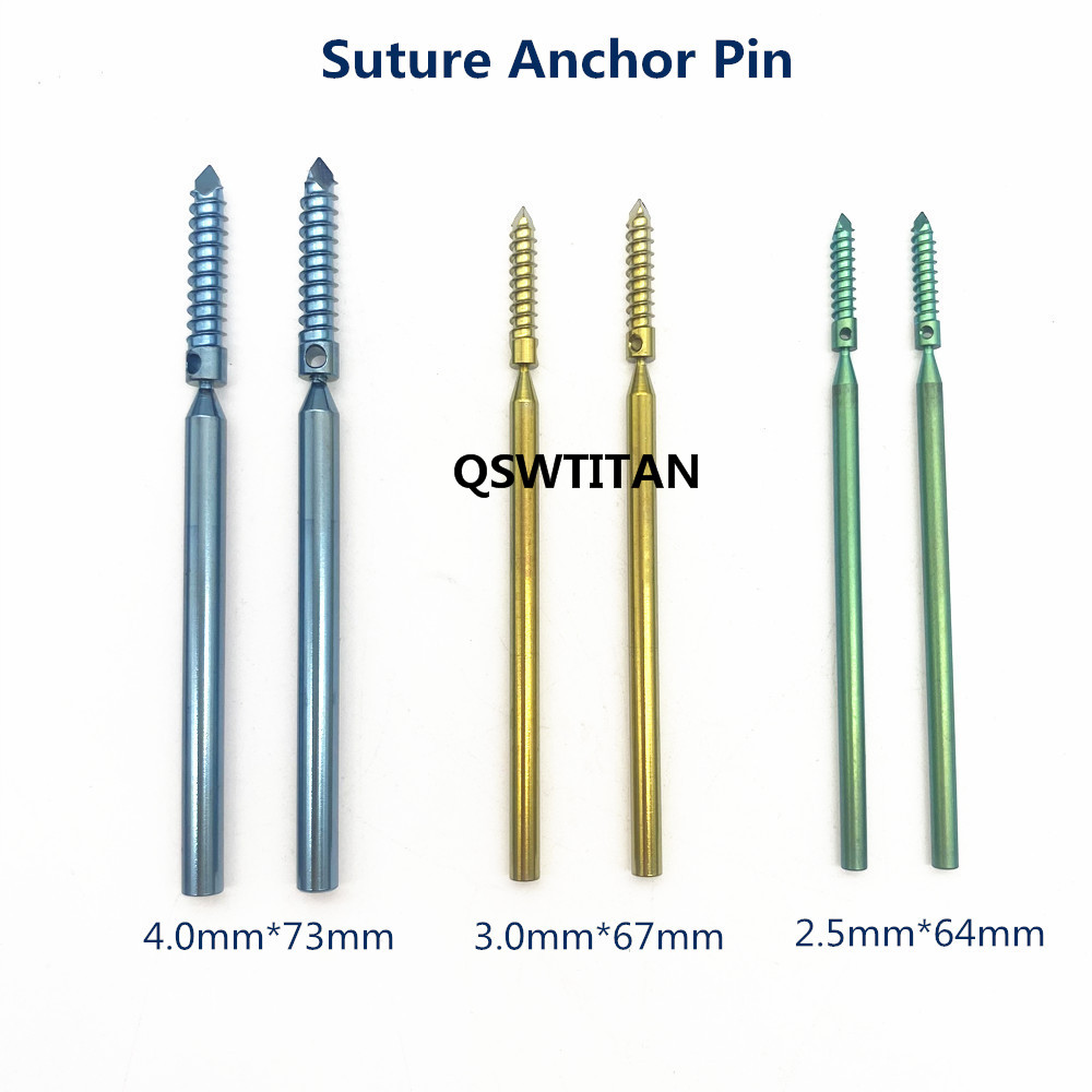 Titanium Threaded Suture Anchor System Lateral Sutures With Crimp Set Orthopedic Instruments Veterinary